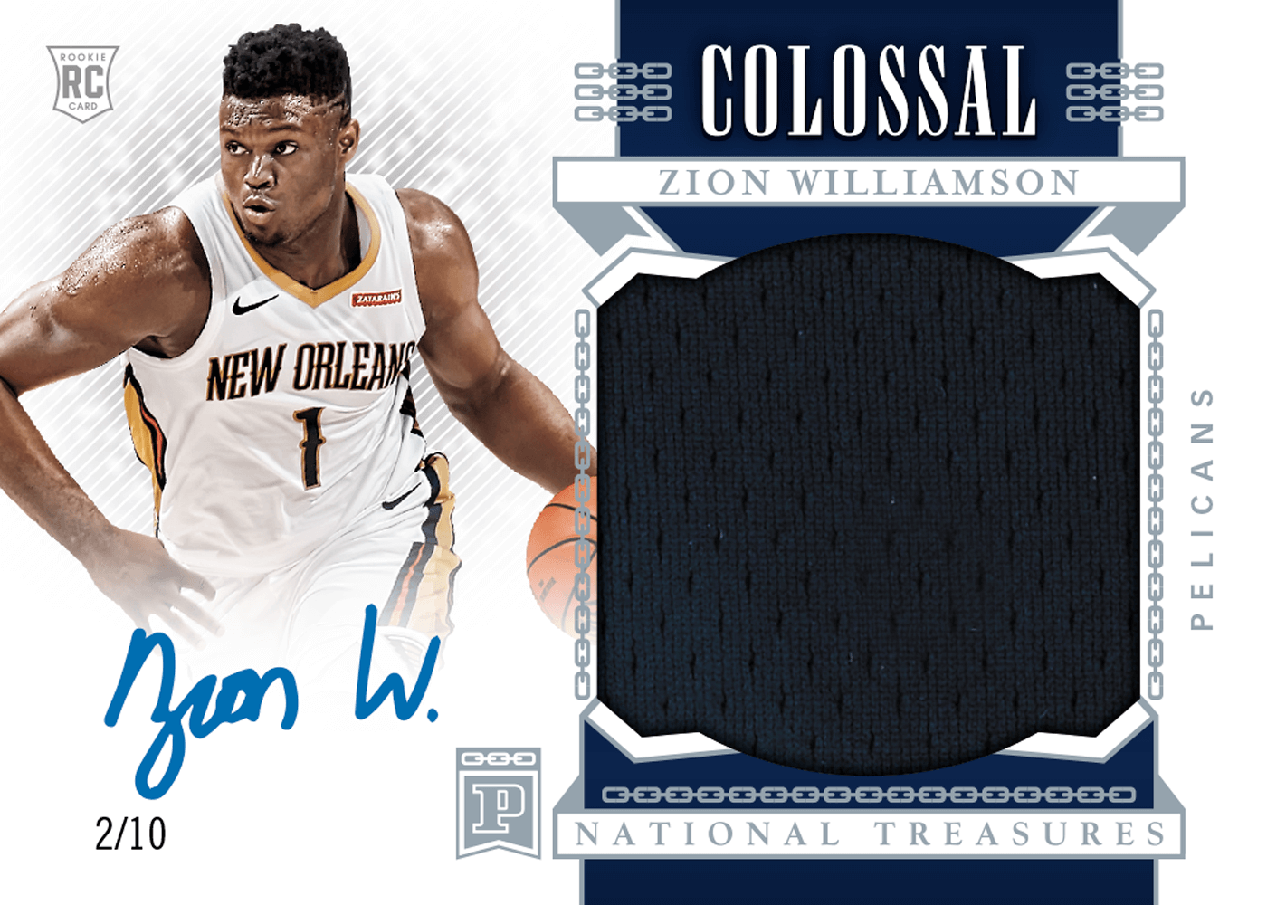 2019 Panini National Treasures Basketball Bc Colossal Material